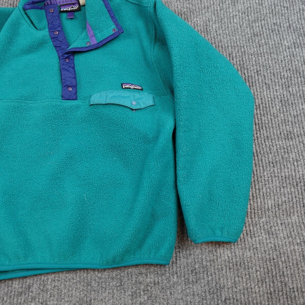 Vintage Patagonia Synchilla Snap-T Fleece Pullover Mens Small Green Teal USA - Picture 2 of 10